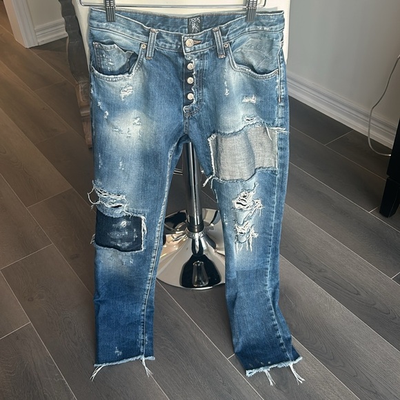 PRPS El Camino Boyfriend Taper Distressed Jeans Women size 27 - Picture 13 of 16